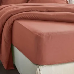 Lenzuolo con angoli in lyocell Tencel™ (140 x 200 cm) Olivia Terracotta