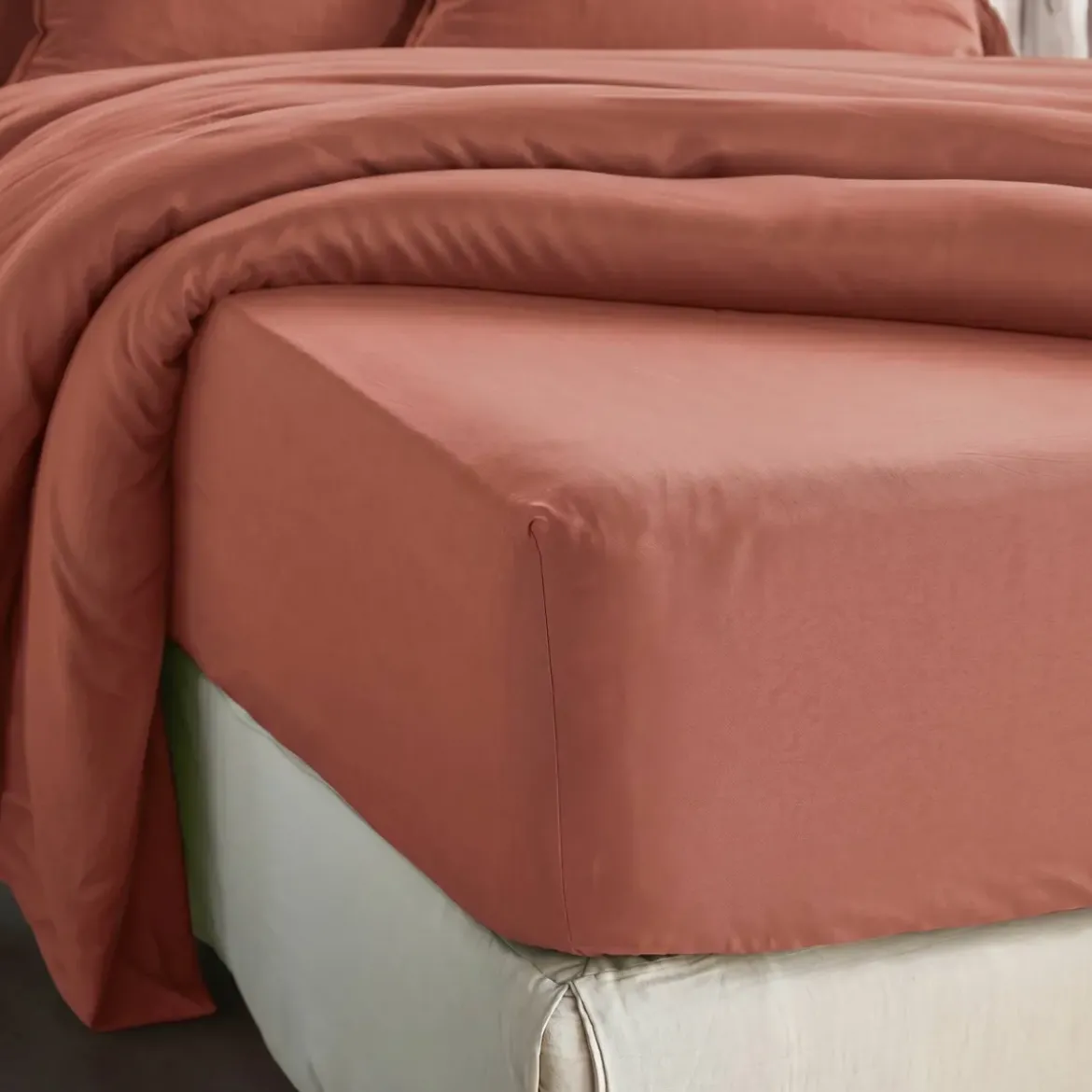 Lenzuolo con angoli in lyocell Tencel™ (140 x 200 cm) Olivia Terracotta