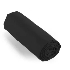 Lenzuolo con angoli in percalle di cotone (90 x 200 cm) Cali Nero
