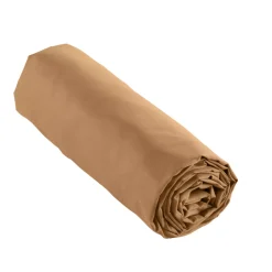Lenzuolo con angoli in percalle di cotone (90 x 200 cm) Cali Camel