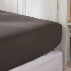 Lenzuolo con angoli percalle di cotone (200 cm) Cali Grigio antracite