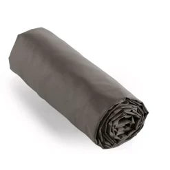Lenzuolo con angoli percalle di cotone (200 cm) Cali Grigio antracite