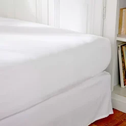 Lenzuolo con angoli percalle di cotone (160 cm) Cali Bianco