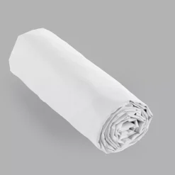 Lenzuolo con angoli percalle di cotone (160 cm) Cali Bianco