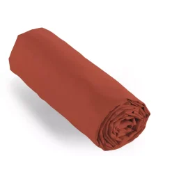 Lenzuolo con angoli percalle di cotone (160 cm) Cali Terracotta