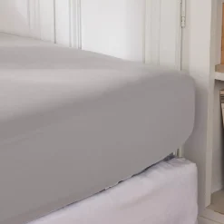 Lenzuolo con angoli percalle di cotone (90 cm) Cali Grigio chiaro
