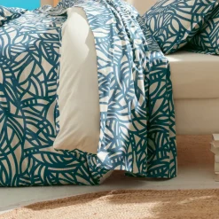 Lenzuolo sopra cotone lavato (240 x 310 cm) Serena Blu