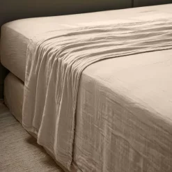 Lenzuolo sopra garza di cotone (270 x 300 cm) Gaïa Marrone corda