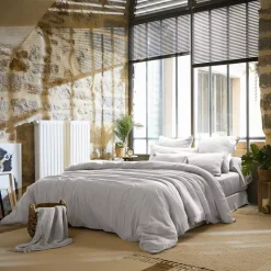 Lenzuolo sopra garza di cotone (270 x 300 cm) Gaïa Grigio nuvola