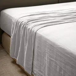 Lenzuolo sopra garza di cotone (270 x 300 cm) Gaïa Grigio nuvola