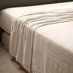 Lenzuolo sopra garza di cotone (270 x 300 cm) Gaïa Beige pampa