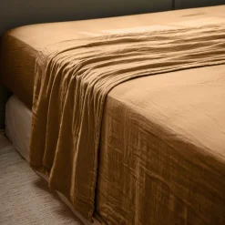 Lenzuolo sopra garza di cotone (240 x 300 cm) Gaïa Camel
