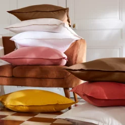 Lenzuolo sopra percalle di cotone (240 x 300 cm) Cali Marrone cioccolato