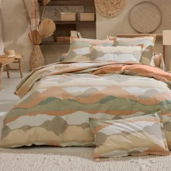 Lenzuolo sopra percalle di cotone (280 x 325 cm) Land Beige Gesso