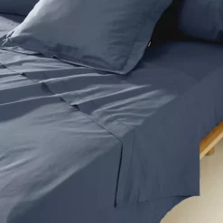 Lenzuolo sopra percalle di cotone (270 x 300 cm) Cali Blu marino