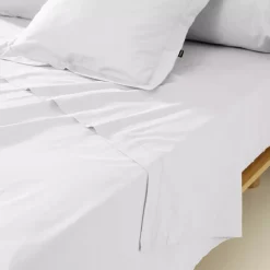 Lenzuolo sopra percalle di cotone (180 x 290 cm) Cali Bianco