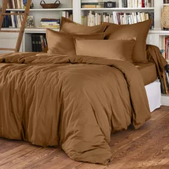 Lenzuolo sopra percalle di cotone (180 x 290 cm) Cali Camel