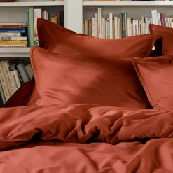 Lenzuolo sopra percalle di cotone (270 x 300 cm) Cali Terracotta