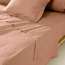 Lenzuolo sopra percalle di cotone (240 x 300 cm) Cali Pesca rosa