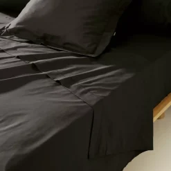 Lenzuolo sopra percalle di cotone (240 x 300 cm) Cali Nero