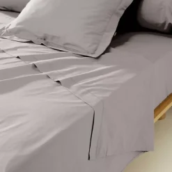 Lenzuolo sopra percalle di cotone (270 x 300 cm) Cali Grigio chiaro