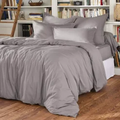 Lenzuolo sopra percalle di cotone (180 x 290 cm) Cali Grigio chiaro