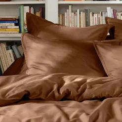 Lenzuolo sopra percalle di cotone (270 x 300 cm) Cali Marrone cioccolato