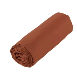 Lenzuolo sotto con angoli in percalle di cotone (90 x 200 cm) Diane Terracotta