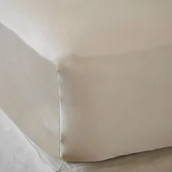 Lenzuolo sotto con angoli in raso di bambù (90 x 190 cm) Sienna Beige