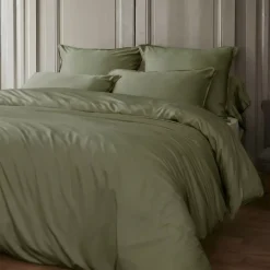 Lenzuolo sotto in raso di bambù (90 x 190 cm) Sienna Verde rosmarino