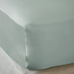 Lenzuolo sotto in raso di bambù (200 x 200 cm) Sienna Verde eucalipto