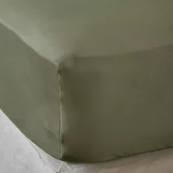 Lenzuolo sotto in raso di bambù (90 x 200 cm) Sienna Verde rosmarino
