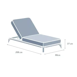 Lettino prendisole alluminio Monte Carlo Grigio antracite