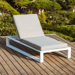 Lettino prendisole in alluminio Elba Bianco