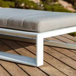 Lettino prendisole in alluminio Elba Bianco