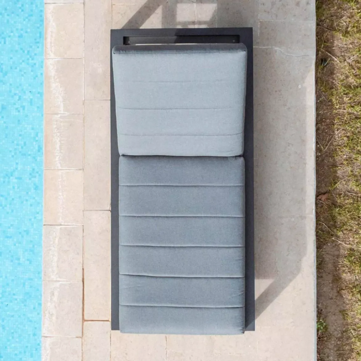 Lettino prendisole in alluminio Elba Grigio antracite