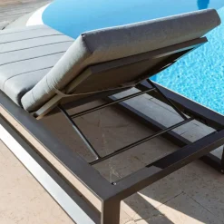Lettino prendisole in alluminio Elba Grigio antracite