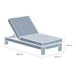 Lettino prendisole legno di acacia Bornéo Grigio antracite
