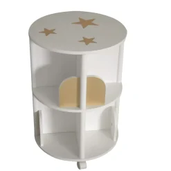 Libreria con rotelle bambino legno (H59 cm) Stars Bianca