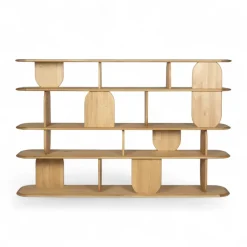 Libreria design 5 ripiani in rovere massiccio (200 x 130 cm) Kest Naturale