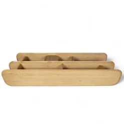 Libreria design 3 ripiani in rovere massiccio (200 x 66 cm) Kest Naturale