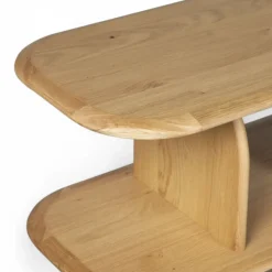 Libreria design 3 ripiani in rovere massiccio (200 x 66 cm) Kest Naturale
