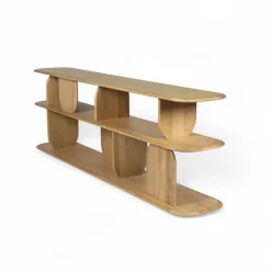 Libreria design 3 ripiani in rovere massiccio (200 x 66 cm) Kest Naturale