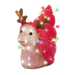 Lumaca di Natale luminosa 70 LED (34 cm) Bruno Rosso e bianco freddo