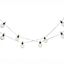 Luminaria da giardino solare con 8 LED (5,8 m) Festa Guinguette Bianco caldo