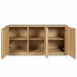 Madia 3 ante in legno massello di rovere (158 x 75 cm) Altos Naturale