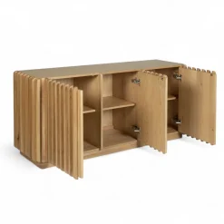 Madia 3 ante in legno massello di rovere (158 x 75 cm) Altos Naturale