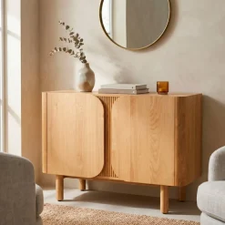Madia 2 ante in rovere massiccio (107 x 80 cm) Oakland Naturale