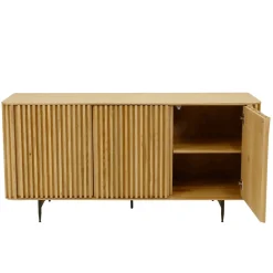 Madia 3 ante in rovere massiccio e metallo (159 x 76 cm) Rytm Naturale