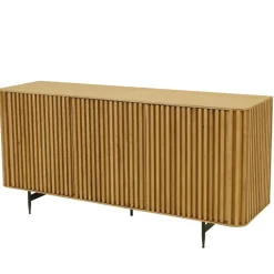 Madia 3 ante in rovere massiccio e metallo (159 x 76 cm) Rytm Naturale